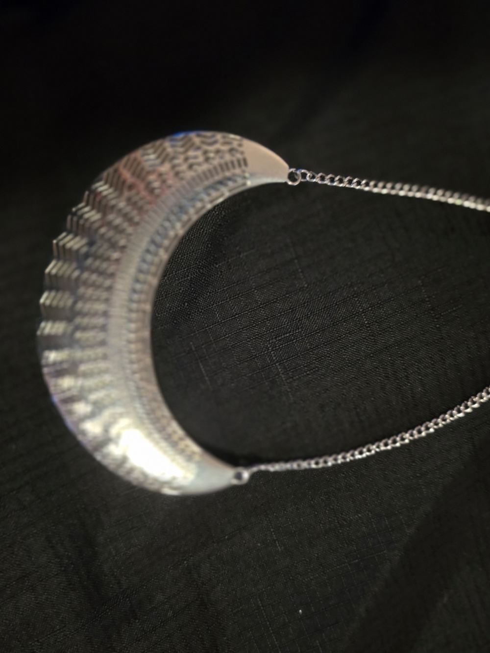 Gold and Silver Crescent Layered Necklace Set - Women's Jewelry - Picture 5 of 9